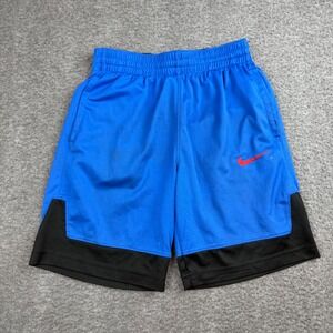Nike Basketball Shorts Boys Medium Blue‎ Black Dri-FIT Athletic Mesh Pockets